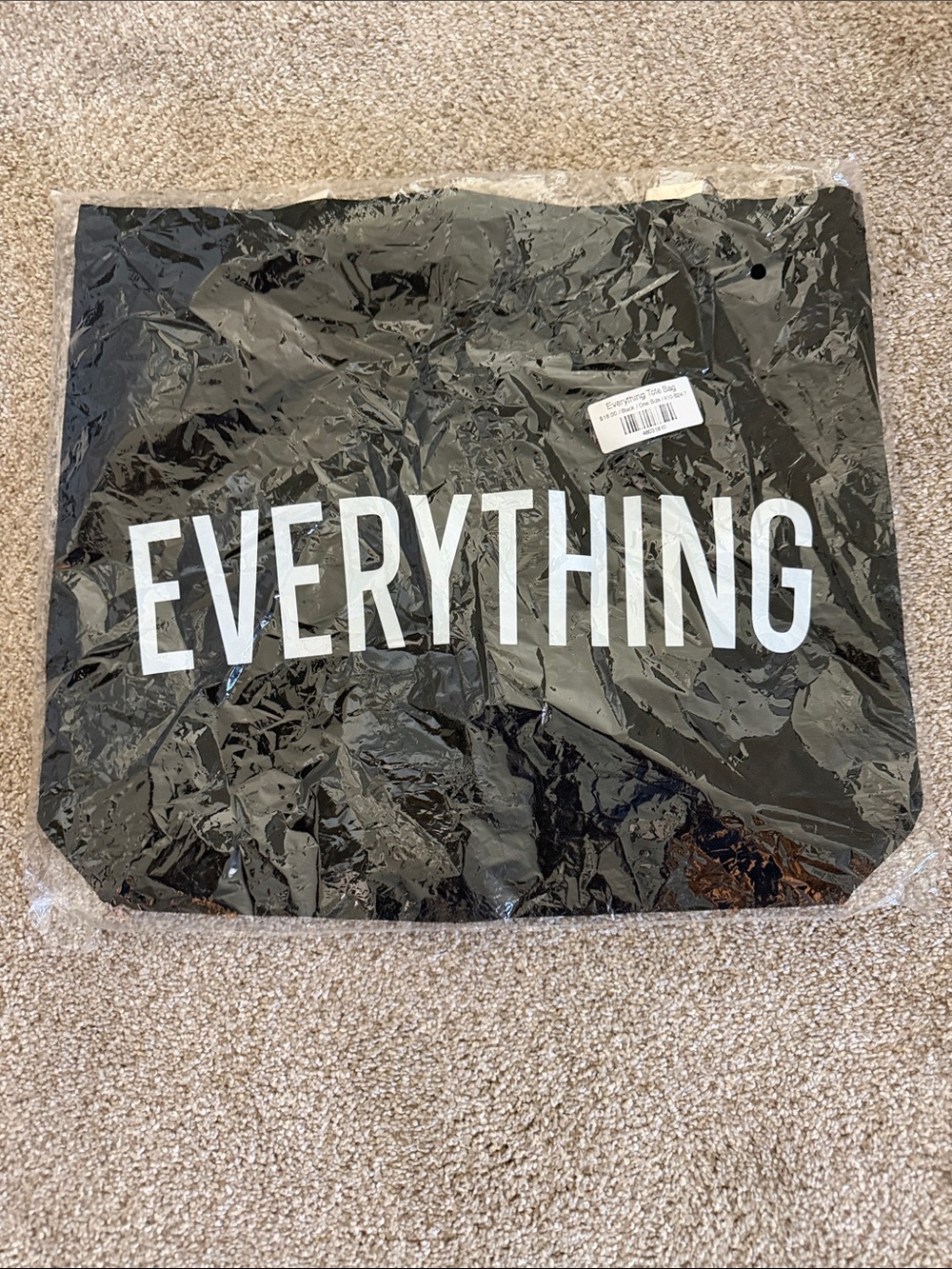 EVERYTHING Black Graphic Tote Bag